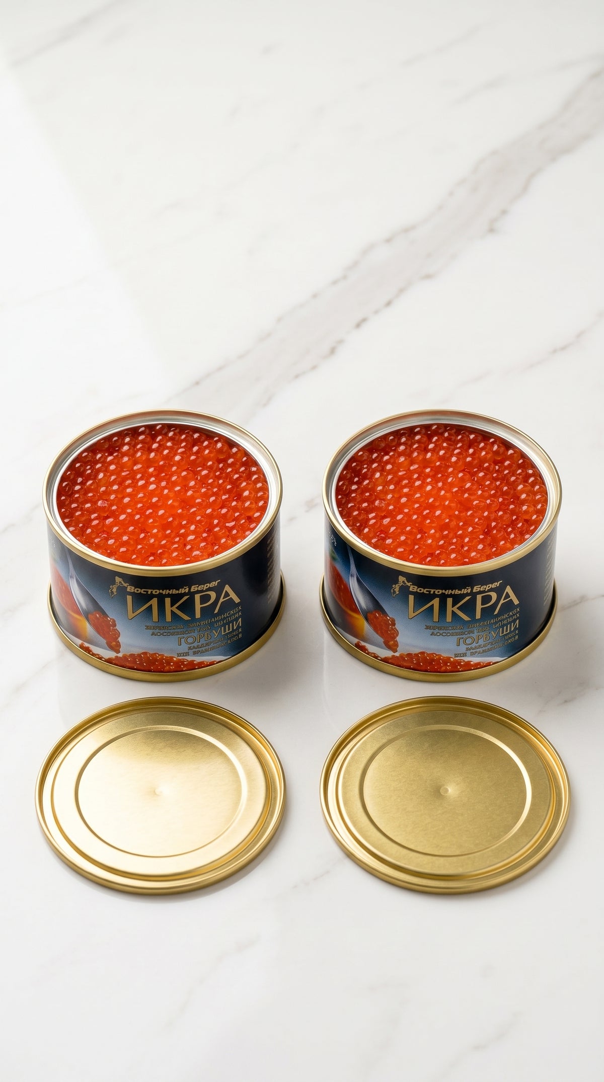 Frozen Humpback Salmon Roe (GORBUSHA) No preservatives - 2x125gr - VOSTOCHNIY BEREG