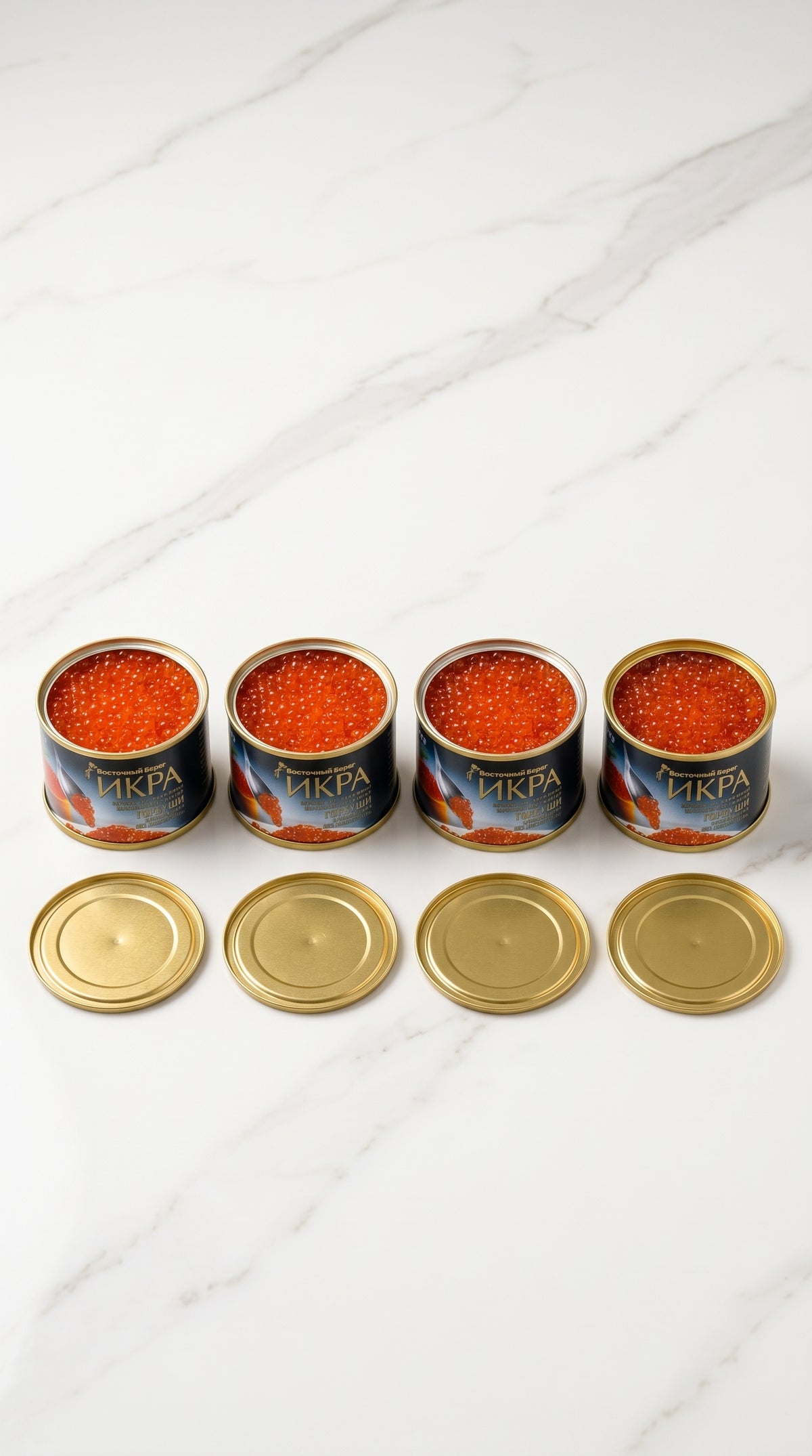 Frozen Humpback Salmon Roe (GORBUSHA) No preservatives - 4x125gr - VOSTOCHNIY BEREG