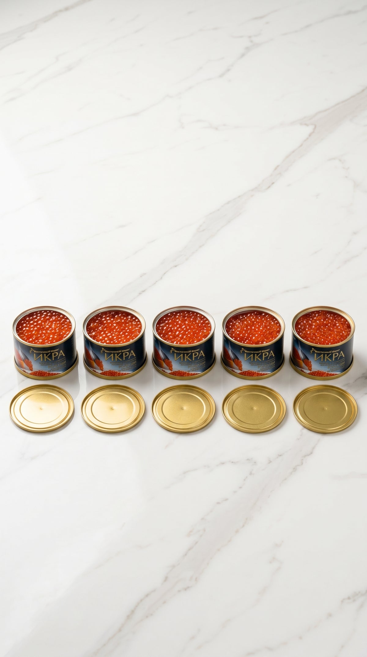 Frozen Humpback Salmon Roe (GORBUSHA) No preservatives - 5x125gr - VOSTOCHNIY BEREG