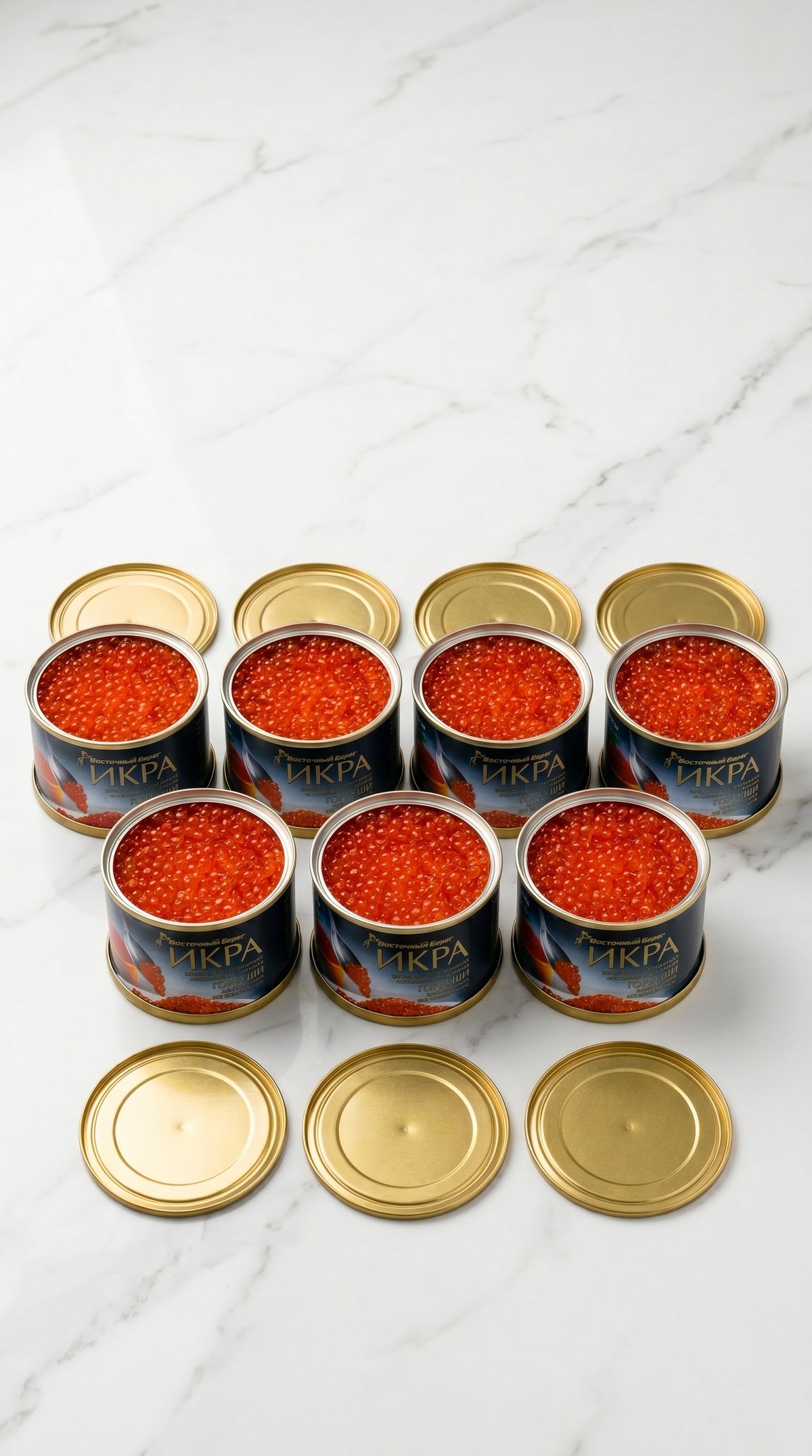 Frozen Humpback Salmon Roe (GORBUSHA) No preservatives - 7x125gr - VOSTOCHNIY BEREG