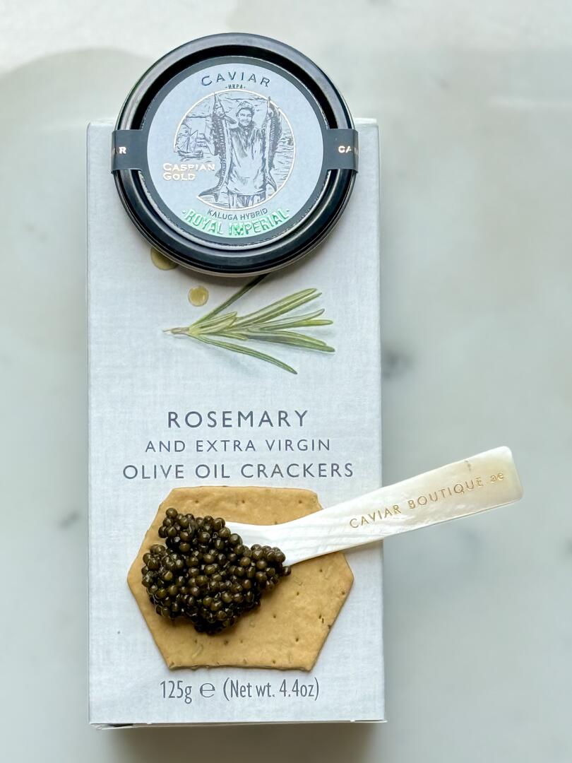 Pairing Set "Royal Imperial Caspian Gold 30gr + Rosemary & Virgin olive oil Crackers 125gr"