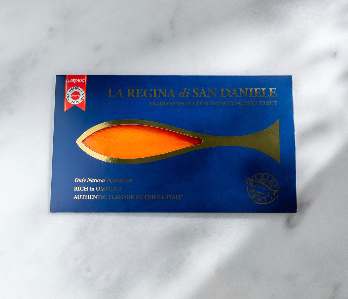Cold Smoked Rainbow Trout - La Regina Di San Daniele Long Slices - 80g
