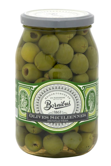 Green Pitted Sicilian Olives - 430g